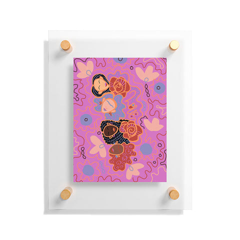 Leeya Makes Noise Pink Ladies of Love Floating Acrylic Print
