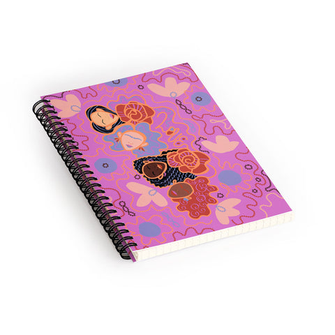 Leeya Makes Noise Pink Ladies of Love Spiral Notebook