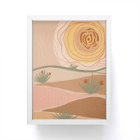 Leeya Makes Noise Rosy Sun and Hills Framed Mini Art Print