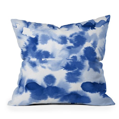 Lisa Argyropoulos Aquatica Denim Blues Outdoor Throw Pillow