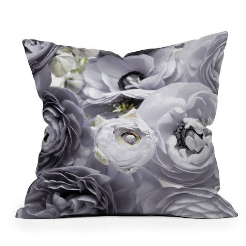 Lisa Argyropoulos Bloom Sweetly Whispered Gray Throw Pillow