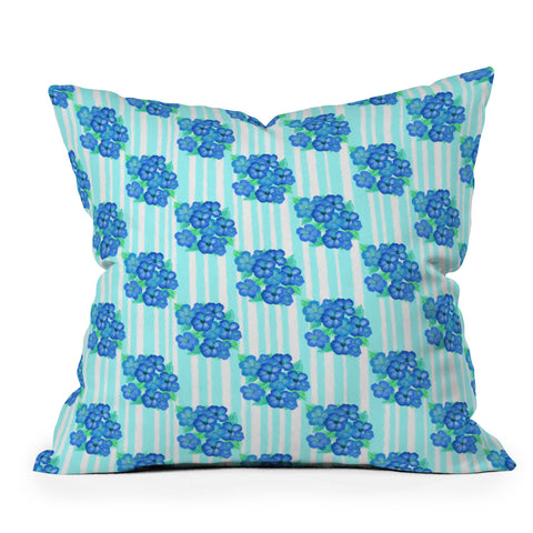 Lisa Argyropoulos Blue Hibiscus Outdoor Throw Pillow