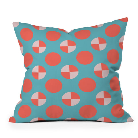 Lisa Argyropoulos Blushed Coral Dots Outdoor Throw Pillow