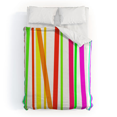 Lisa Argyropoulos Bold Rainbow Stripes Duvet Cover