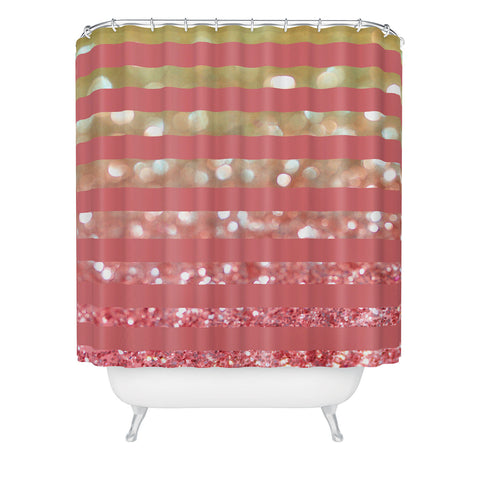 Lisa Argyropoulos Champagne Tango Stripes Shower Curtain