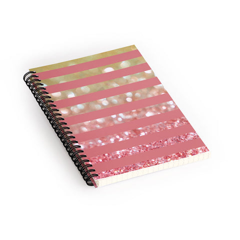 Lisa Argyropoulos Champagne Tango Stripes Spiral Notebook