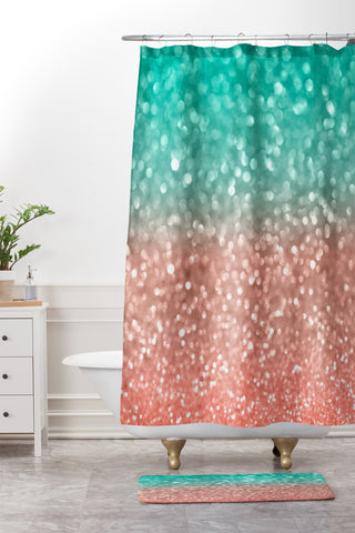 Lisa Argyropoulos Coral Meets Sea Shower Curtain And Mat
