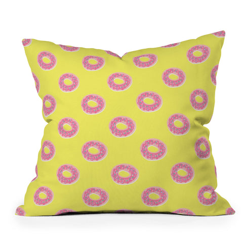 Lisa Argyropoulos Donuts on the Sunny Side Outdoor Throw Pillow