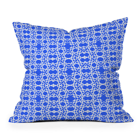 Lisa Argyropoulos Electric in Blue Outdoor Throw Pillow