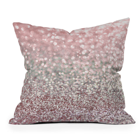 Lisa Argyropoulos Girly Pink Snowfall Outdoor Throw Pillow