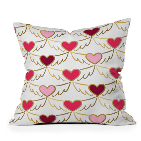 Lisa Argyropoulos Golden Wings of Love White Outdoor Throw Pillow