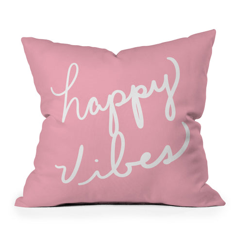 Lisa Argyropoulos Happy Vibes Blushly Outdoor Throw Pillow
