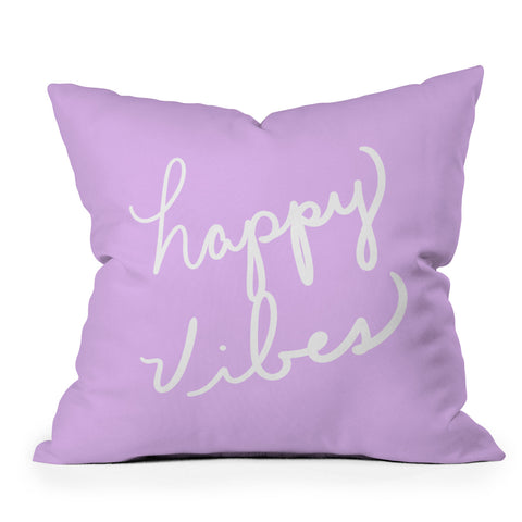 Lisa Argyropoulos Happy Vibes Lavender Outdoor Throw Pillow