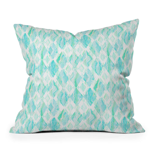 Lisa Argyropoulos Harlequin Marble Mint Outdoor Throw Pillow