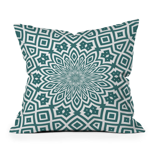 Lisa Argyropoulos Helena Teal Outdoor Throw Pillow