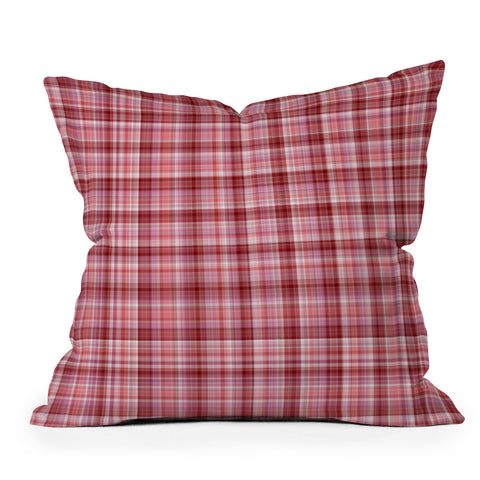 Lisa Argyropoulos Holiday Burgundy Plaid Outdoor Throw Pillow