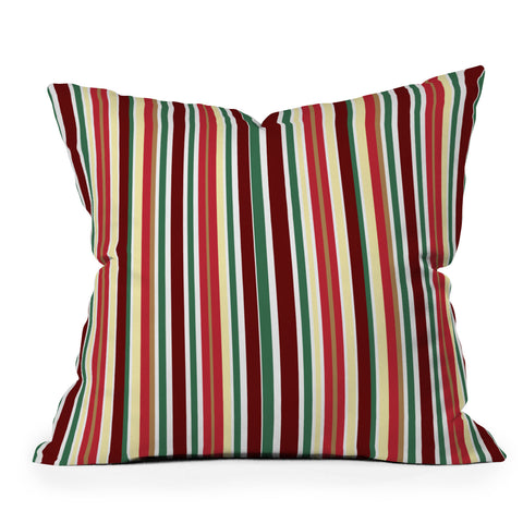 Lisa Argyropoulos Holiday Traditions Stripe Outdoor Throw Pillow
