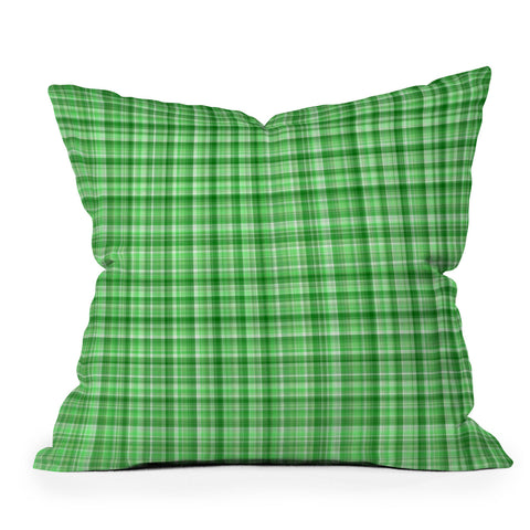 Lisa Argyropoulos Holly Green Plaid Outdoor Throw Pillow