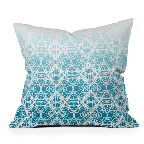 Lisa Argyropoulos Intricate Ombre Blue Outdoor Throw Pillow
