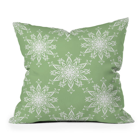 Lisa Argyropoulos La Boho Snow Sage Outdoor Throw Pillow