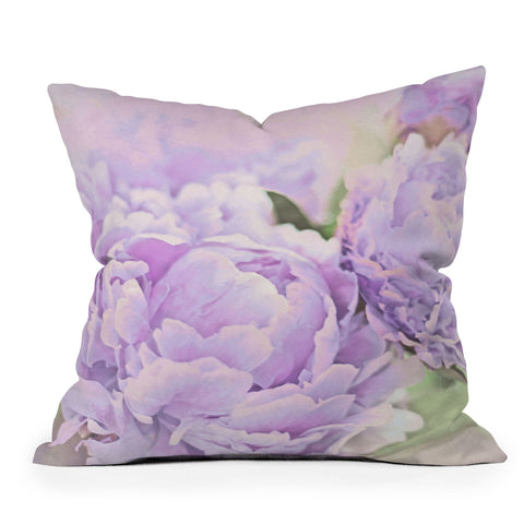 Lisa Argyropoulos Lavender Peonies Outdoor Throw Pillow