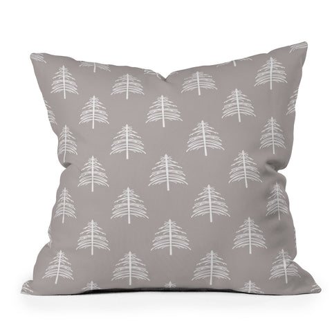 Lisa Argyropoulos Linear Trees Neutral Outdoor Throw Pillow
