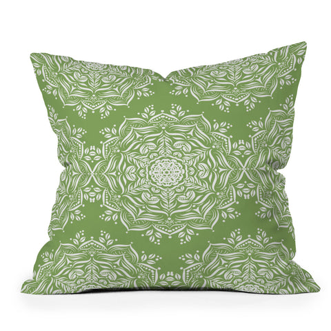 Lisa Argyropoulos Lotus and Green Outdoor Throw Pillow