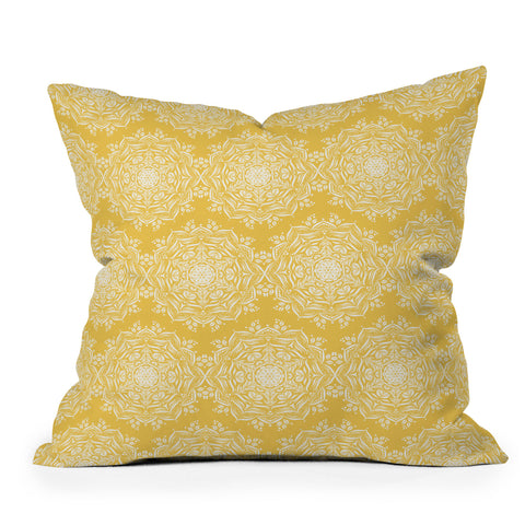 Lisa Argyropoulos Lotus II Golden Outdoor Throw Pillow