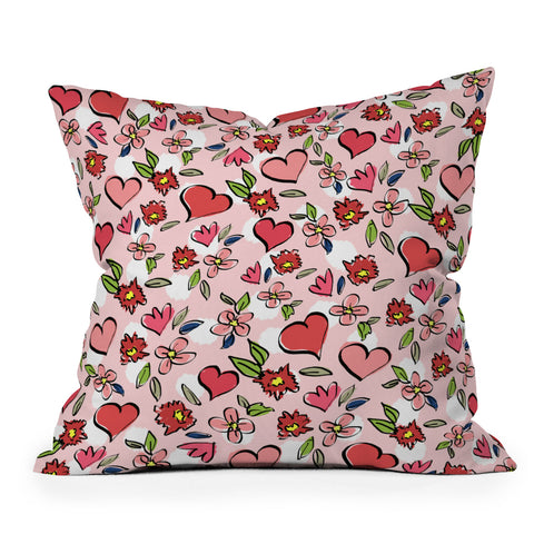 Lisa Argyropoulos Love Flowers And Dots Outdoor Throw Pillow