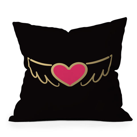 Lisa Argyropoulos On Golden Wings of Love Outdoor Throw Pillow