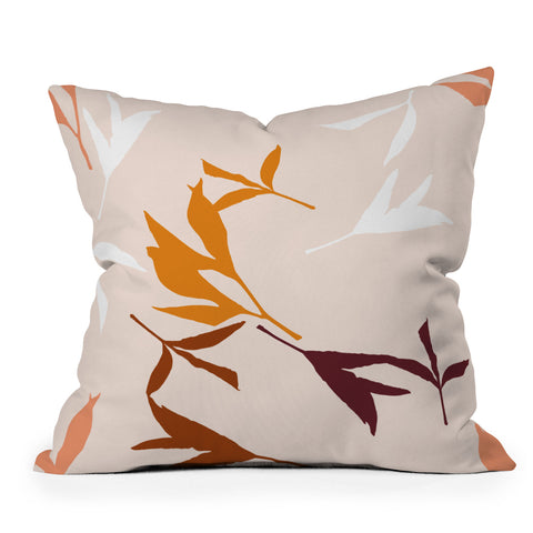 Lisa Argyropoulos Peony Leaf Silhouettes Outdoor Throw Pillow
