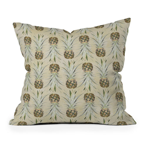 Lisa Argyropoulos Pineapple Jungle Earthy Outdoor Throw Pillow