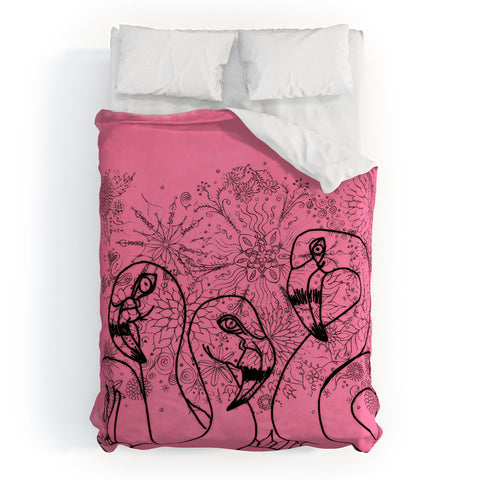 Lisa Argyropoulos Pink Flamingos Duvet Cover