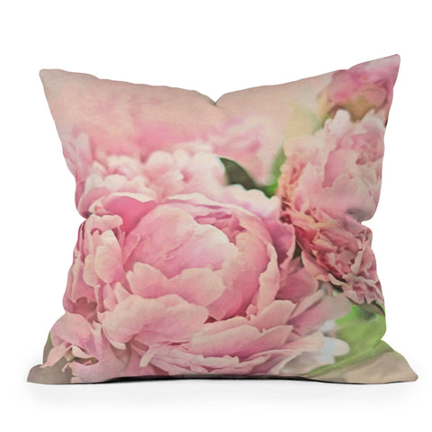 Lisa Argyropoulos Pink Peonies Outdoor Throw Pillow