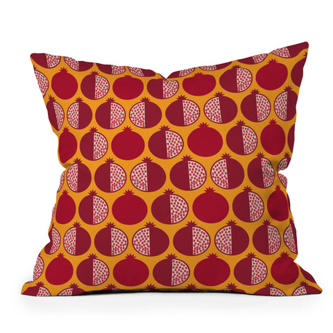 Lisa Argyropoulos Pomegranate Line Up II Outdoor Throw Pillow