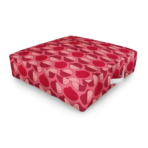 Lisa Argyropoulos Pomegranate Line Up Reds Outdoor Floor Cushion