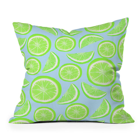 Lisa Argyropoulos Simply Lime Blue Outdoor Throw Pillow