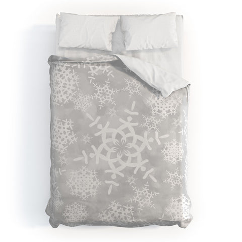 Lisa Argyropoulos Snow Flurries in Gray Duvet Cover