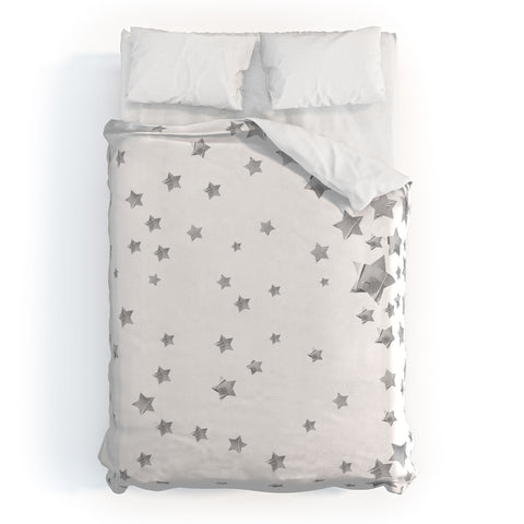 Lisa Argyropoulos Starry Magic Silvery White Duvet Cover