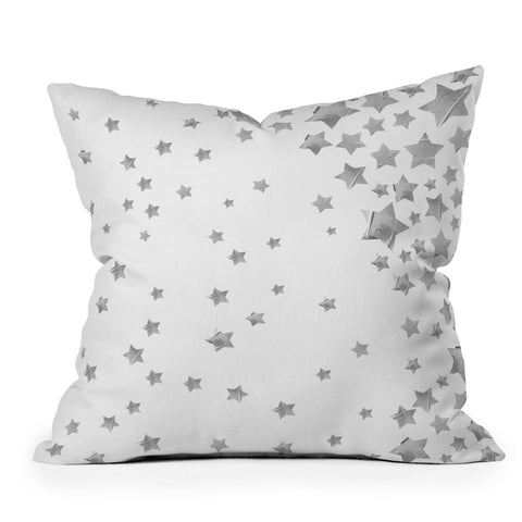Lisa Argyropoulos Starry Magic Silvery White Outdoor Throw Pillow