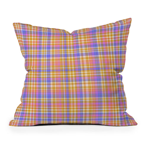 Lisa Argyropoulos Summer Plaid Outdoor Throw Pillow