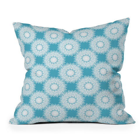 Lisa Argyropoulos Sunflowers and Sky Outdoor Throw Pillow