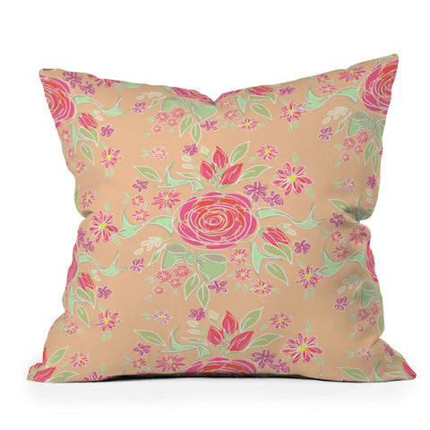 Lisa Argyropoulos Sweet Rose Delight Outdoor Throw Pillow