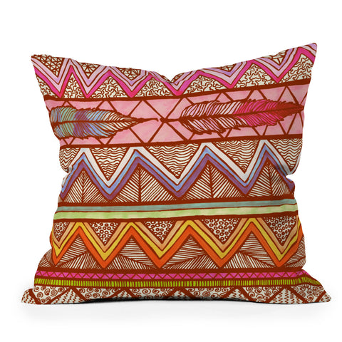 Lisa Argyropoulos Two Feathers Outdoor Throw Pillow