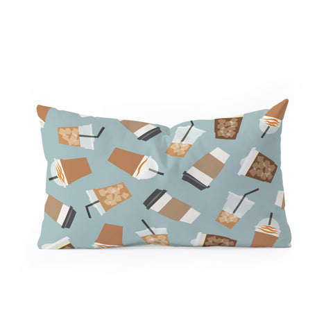 Little Arrow Design Co all the coffees dusty blue Oblong Throw Pillow