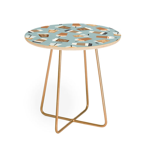 Little Arrow Design Co all the coffees dusty blue Round Side Table