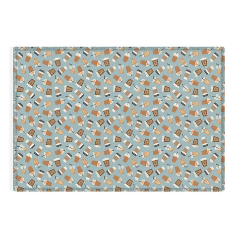 Little Arrow Design Co all the coffees dusty blue Outdoor Rug