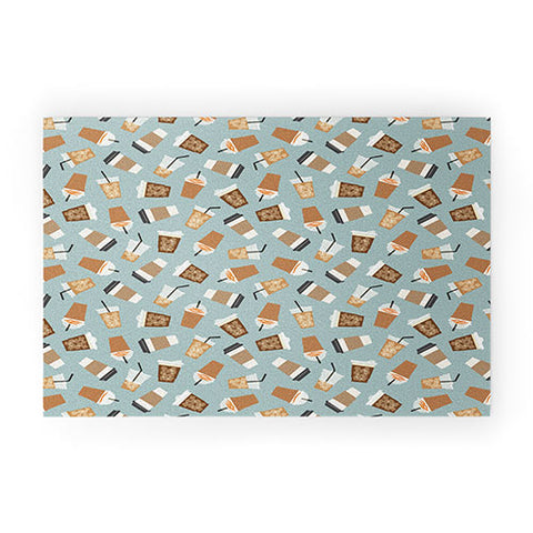 Little Arrow Design Co all the coffees dusty blue Welcome Mat