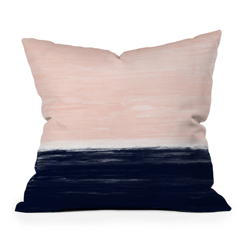 Little Arrow Design Co Anahita in pink and blue Outdoor Throw Pillow