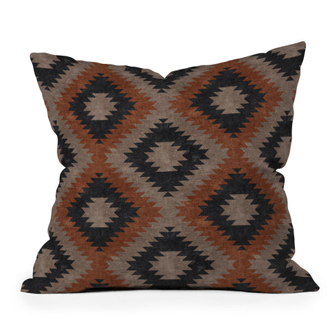 Little Arrow Design Co aztec neutrals inkwell taupe Outdoor Throw Pillow
